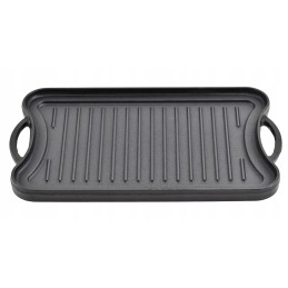 Stačiakampė, dvipusė ketaus kepsninė su grotelėmis, 42 x 26 cm