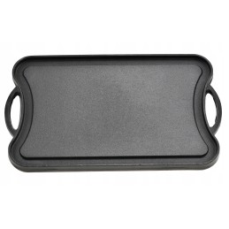 Stačiakampė, dvipusė ketaus kepsninė su grotelėmis, 42 x 26 cm