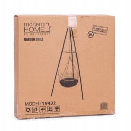 Sodo grilis, židinys su trikojo grotelėmis, skersmuo 45 cm