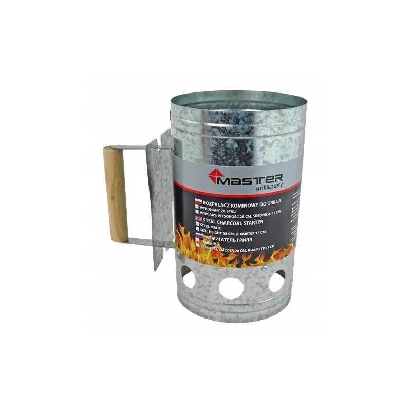 Steel chimney starter for grill