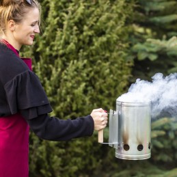 Steel chimney starter for grill