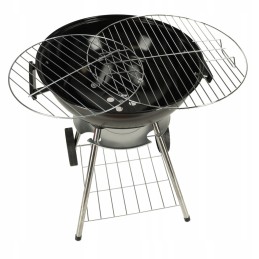 Ogļu dārza grils briketēm, slēgts, ar ventilācijas vāku un plauktu
