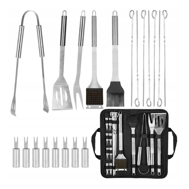 Kepsninės komplektas, aksesuarai, žnyplės, kepsninės lagaminas