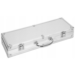 Grilio reikmenų rinkinys, plieniniai kepsninės stalo įrankiai 6in1, gafal lagaminas