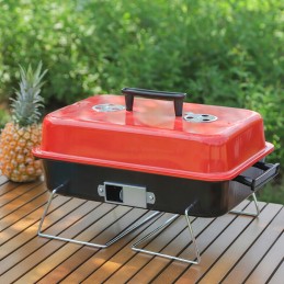 Turistinė nešiojama anglių kepsninė, sulankstoma kempingo kepsninė, erdvus lagaminas