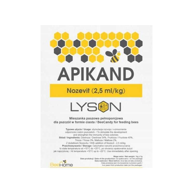 apikand - nozevit (2,5 ml/kg) pyrago maistas bitėms