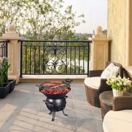 Ugnies duobės anglies grilis ketaus plieno sodo katilas nešiojamas kokybės