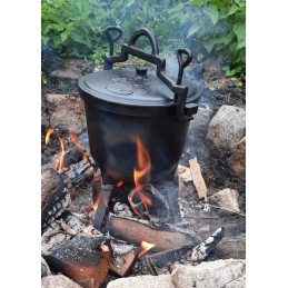 Ketaus katilas 5 l, vengriškas medžioklės puodas kepsniams, židinys, grilis