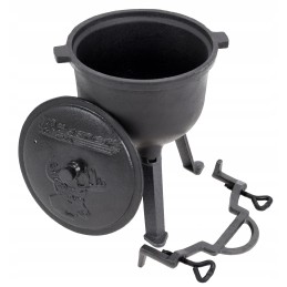 Ketaus katilas 5 l, vengriškas medžioklės puodas kepsniams, židinys, grilis