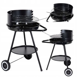 Didelės apvalios sodo kepsninės su anglimis, nešiojamos, reguliuojamos kepsninės grotelės