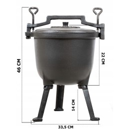 Ketaus medžioklės puodas, emaliuotas, 4l, skrudintam vengrui