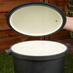 Ketaus katilas, emaliuotas medžioklinis puodas kepsniams, židinys, 4 litrai