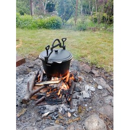 Ketaus katilas, emaliuotas medžioklinis puodas kepsniams, židinys, 4 litrai