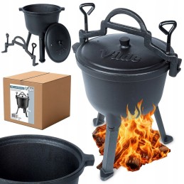 Ketaus katilas, vengriškas medžioklės puodas kepsniams, židinys, 4 litrai