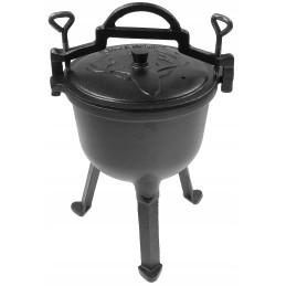 Ketaus katilas 5 litrų, medžioklės puodas, laužo kepsnys, ypač kokybiška