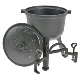 Ketaus katilas 5 l, vengriškas medžioklės puodas kepsniams, židinys, grilis