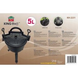 Ketaus katilas 5 l, vengriškas medžioklės puodas kepsniams, židinys, grilis