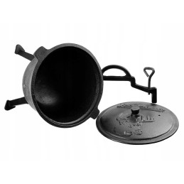 Ketaus medžioklinis katilas 5l, stovi kepsniai, vengriškas puodas, židinys