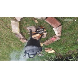 Ketaus medžioklinis katilas 5l, stovi kepsniai, vengriškas puodas, židinys