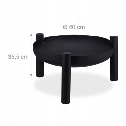 Juodo metalo sodo laužavietė, 60 cm