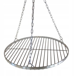 ⭐️Apvalios nerūdijančio plieno židinio grotelės 45cm su pakabinama grandine, grotelių valymo šepečiu⭐️