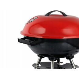 Sodo briketinė anglis grilis su ratukais, dangtelis, apvalus, rakinamas, nešiojamas