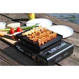 Grill attachment for camping stove