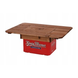 Medinis lauko stalviršis, stalviršis alaus dėžutei, turistinis stalas