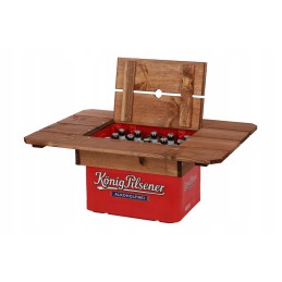 Medinis lauko stalviršis, stalviršis alaus dėžutei, turistinis stalas