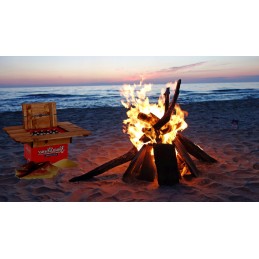 Medinis lauko stalviršis, stalviršis alaus dėžutei, turistinis stalas