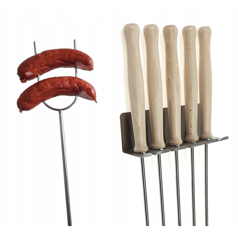 Wp šakės ugnies lazdos 5 vnt, nerūdijančio plieno rankena 100