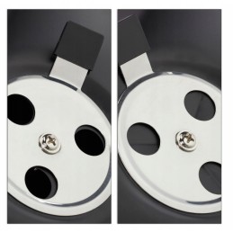 Grilis su anglimis 33 x 33 cm, plieninis, juodas, nešiojamas, apvalus