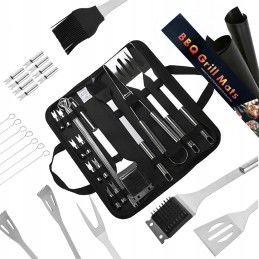 Grilio reikmenų rinkinys XXL indai 24 elementų Tefloninių kilimėlių rinkinys