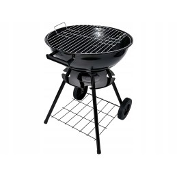 Sodo briketinė anglis grilis su ratukais, dangtelis, apvalus, rakinamas, nešiojamas
