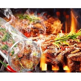 Garden charcoal grill for briquettes, closed, with cover, ventilation, shelf