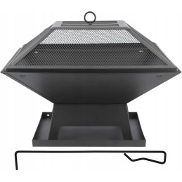 Plieninis židinys su dangteliu 45x45cm