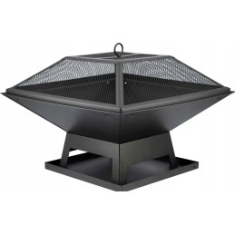 Plieninis židinys su dangteliu 45x45cm