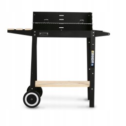 Didelė sodo anglių kepsninė ant ratų, grotelės, 2 lentynos, bbq briketų grilis