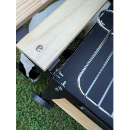 Didelė sodo anglių kepsninė ant ratų, grotelės, 2 lentynos, bbq briketų grilis