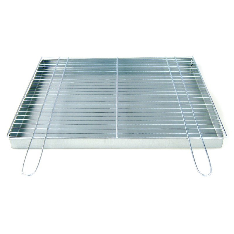 Chromuotos grotelės skirtos griliui statyti 60x50 su židiniu/pelenine