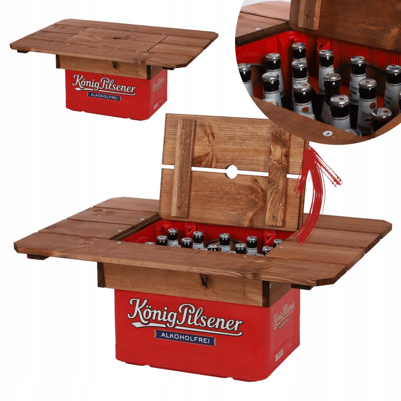 Medinis stendas dėžėms - su gėrimais, daržovėms.