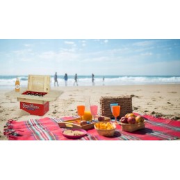 Medinis stendas dėžėms - su gėrimais, daržovėms.