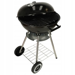 Ümmargune aia söegrill, kinnine, kaane ja riiuliga, 41 cm