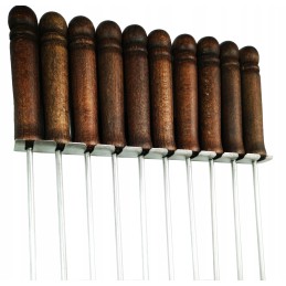 Nerūdijančio plieno laužo stulpai, 100 cm, kabykla, 10 vnt