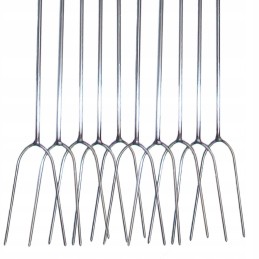 Nerūdijančio plieno laužo stulpai, 100 cm, kabykla, 10 vnt