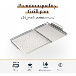 Gourmeo grilio grotelės su rankenomis 40 x 30 cm