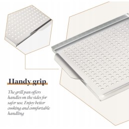Gourmeo grilio grotelės su rankenomis 40 x 30 cm