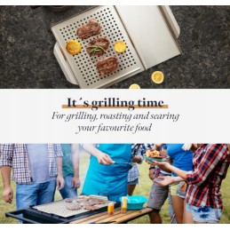 Gourmeo grilio grotelės su rankenomis 40 x 30 cm