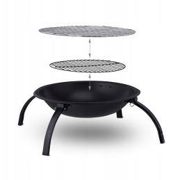 Sodo židinys XL grilis 84x84cm