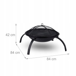 Sodo židinys XL grilis 84x84cm
